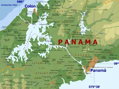 Panama Canal Map - click to enlarge